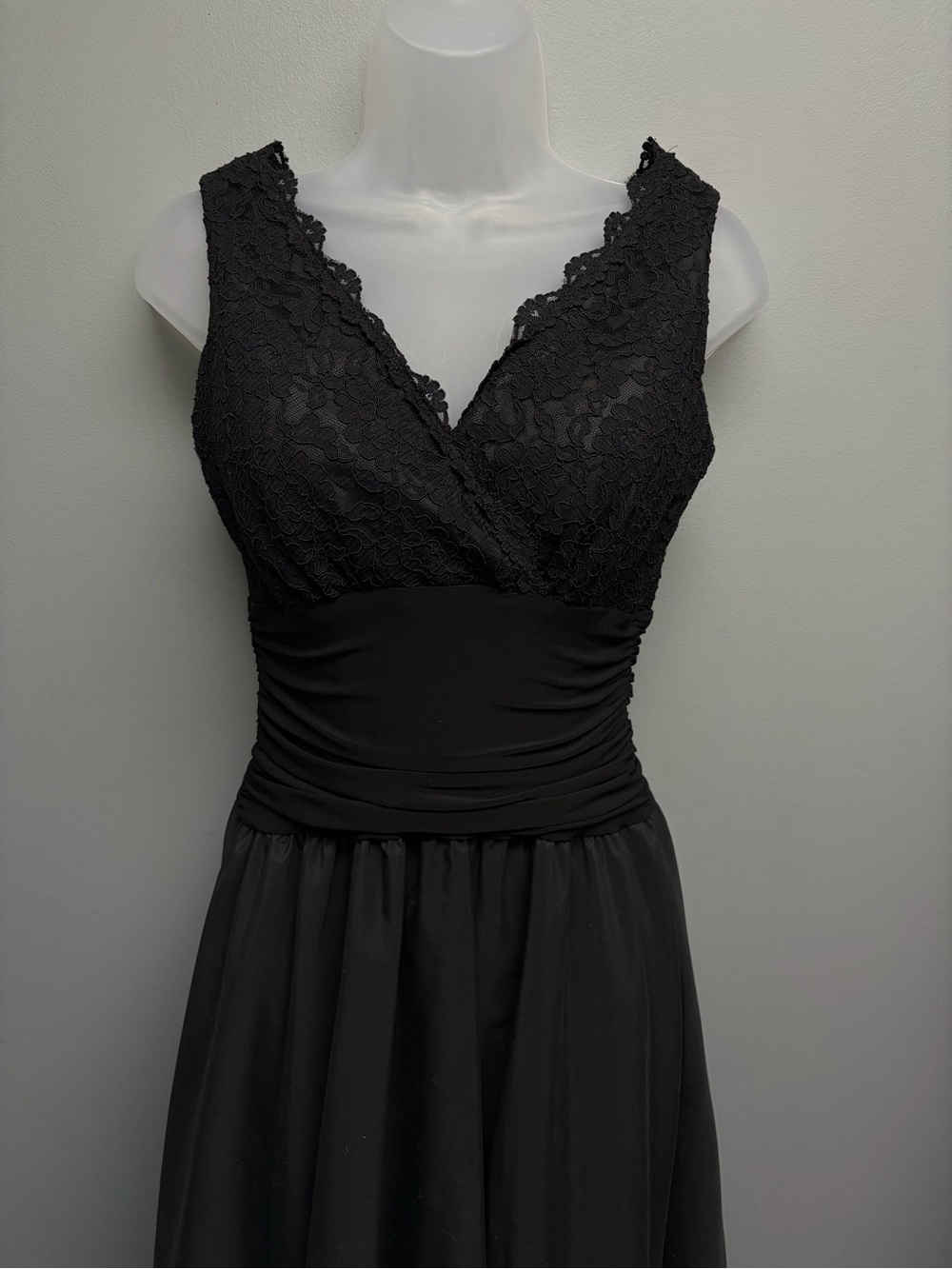 Jessica Howard Black Lace Surplice Evening Slip
